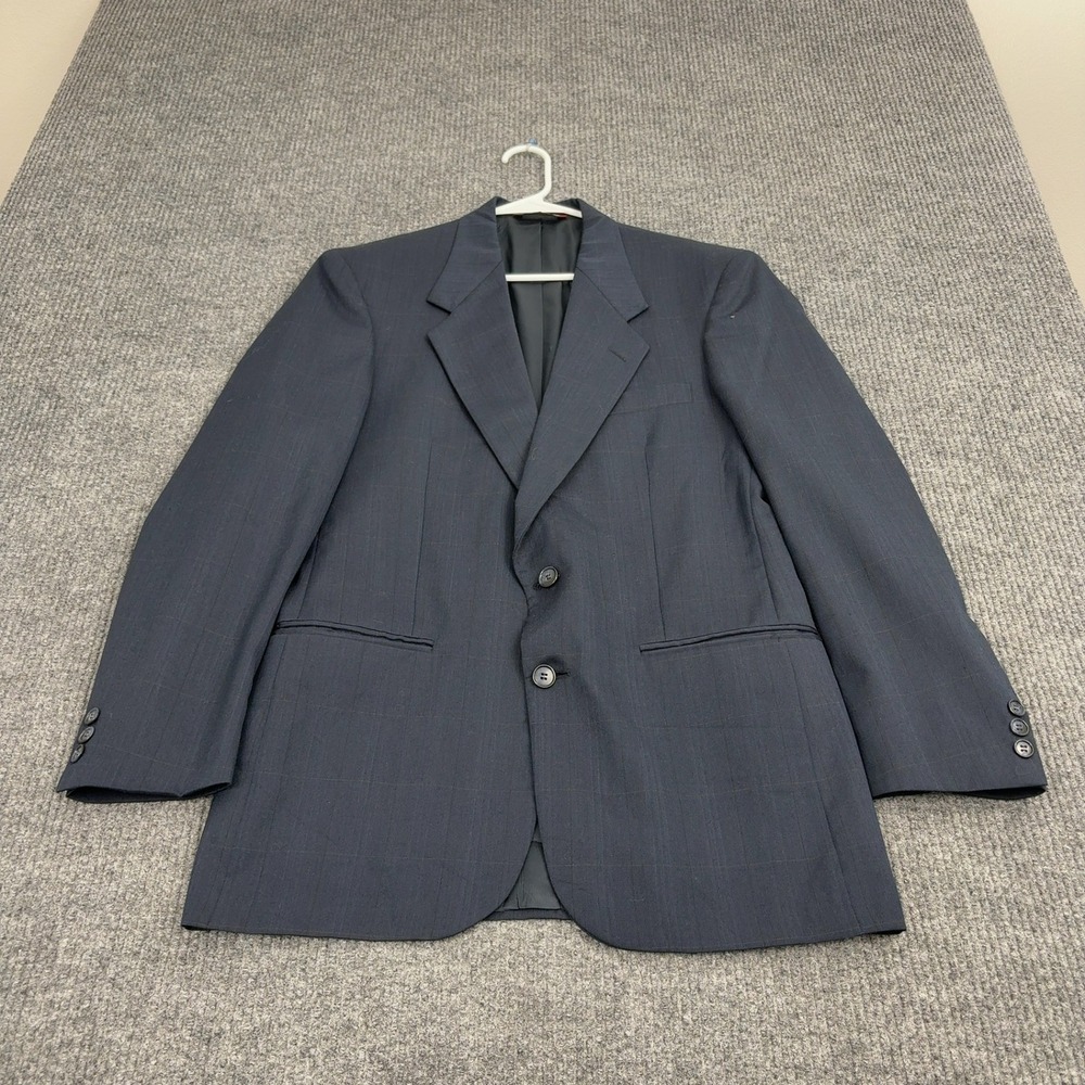 Vintage Botany 500 Blazer Mens Blue Windowpane Athletic Fit Two‎ Button